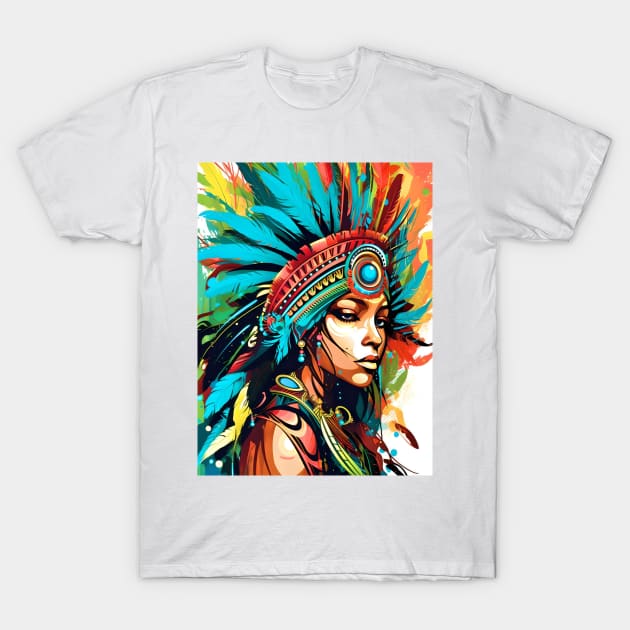 Notting Hill Carnival Graffiti Art of a woman dressed in Carnival costume T-Shirt by CogentPixels